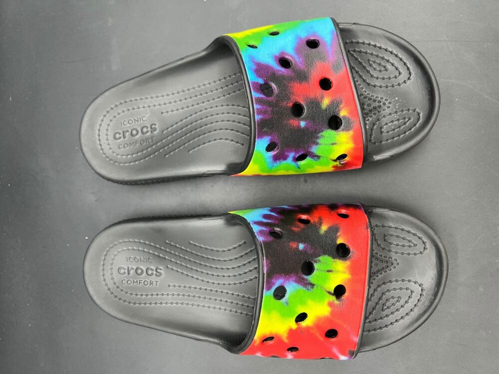 Crocs Iconic Comfort Open Toe Slides Unisex-Adult M7/W9 Tie Dye Multicolor #126